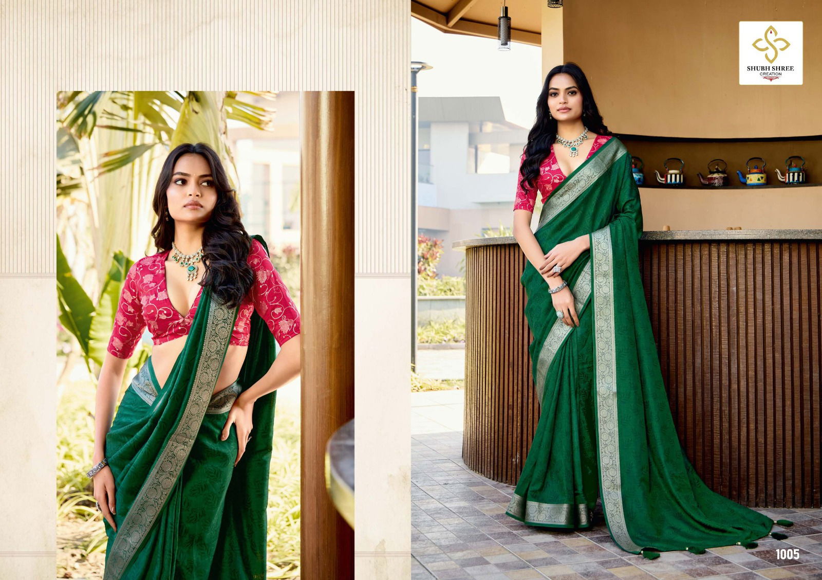 Anupriya By Shubh Shree Velvet Tusser Silk Saree Exporters In India